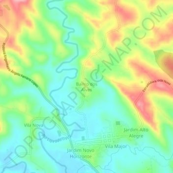 Bairro dos Alves topographic map, elevation, terrain