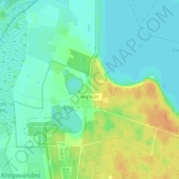 Vomb topographic map, elevation, terrain