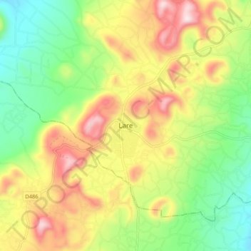 Lare topographic map, elevation, terrain