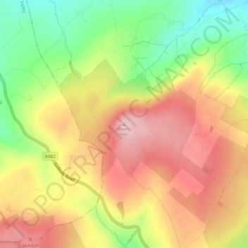 Weets Hill topographic map, elevation, terrain