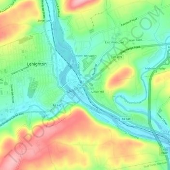 Weissport topographic map, elevation, terrain