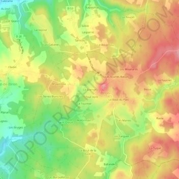 La Grange topographic map, elevation, terrain