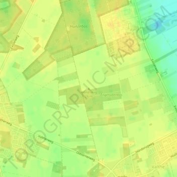 Hondsrug topographic map, elevation, terrain