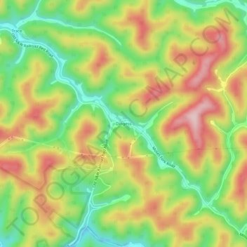 Dingess topographic map, elevation, terrain