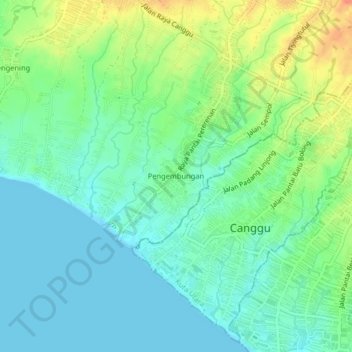 Pengembungan topographic map, elevation, terrain