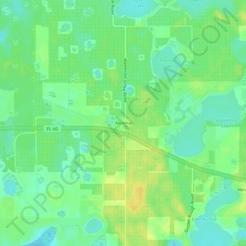 Alcoma topographic map, elevation, terrain