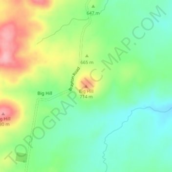 Big Hill topographic map, elevation, terrain