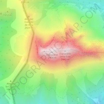 Espigüete topographic map, elevation, terrain