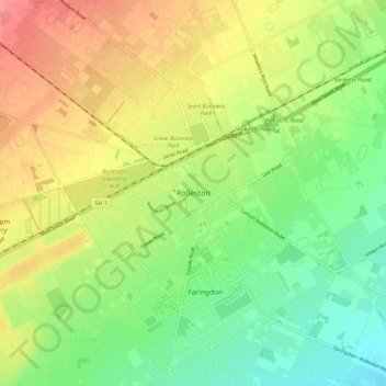 Rolleston topographic map, elevation, terrain