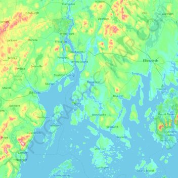 Battle Island topographic map, elevation, terrain