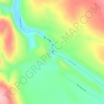 Bell Gorge topographic map, elevation, terrain