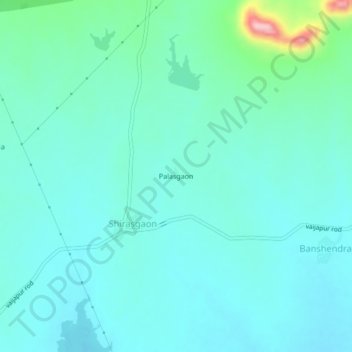 Palasgaon topographic map, elevation, terrain