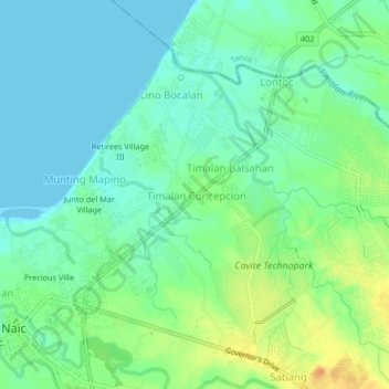 Timalan Concepcion topographic map, elevation, terrain