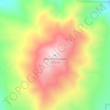 Viejas Mountain topographic map, elevation, terrain