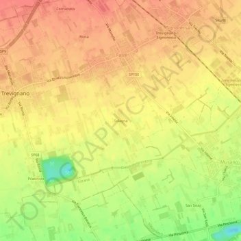 Solagna topographic map, elevation, terrain