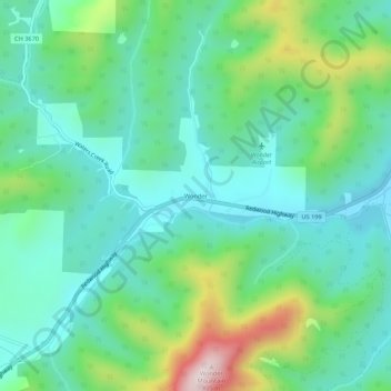 Wonder topographic map, elevation, terrain