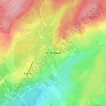 Wilsontown topographic map, elevation, terrain