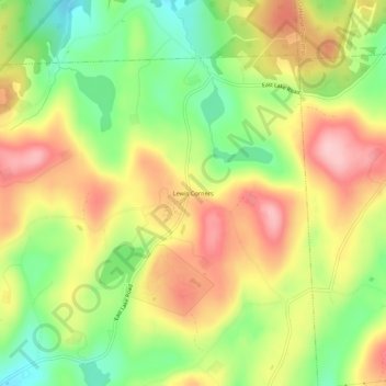 Lewis Corners topographic map, elevation, terrain