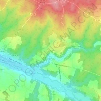 La Grange topographic map, elevation, terrain