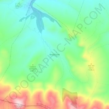 Manzanares topographic map, elevation, terrain