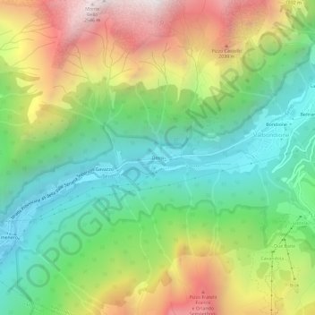 Dossi topographic map, elevation, terrain