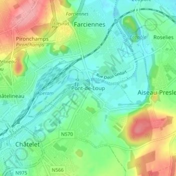 Pont-de-Loup topographic map, elevation, terrain