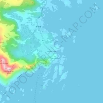 Stamsund topographic map, elevation, terrain