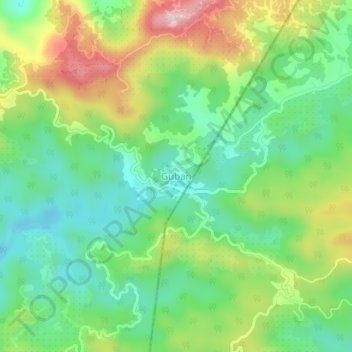 Guban topographic map, elevation, terrain
