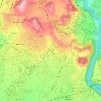 Novate Brianza topographic map, elevation, terrain