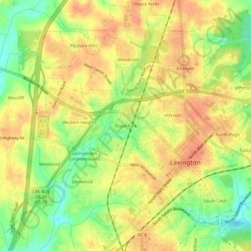 Royal Park topographic map, elevation, terrain