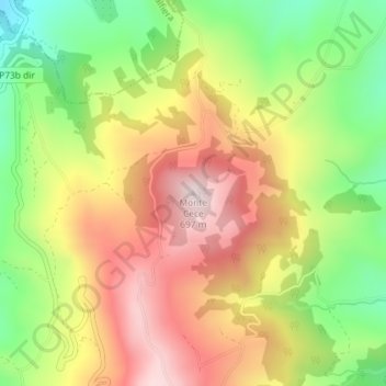 Monte Cece topographic map, elevation, terrain