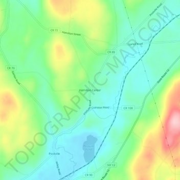 Hamilton Center topographic map, elevation, terrain