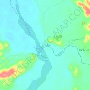 La India topographic map, elevation, terrain
