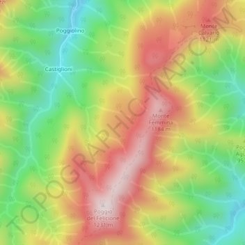 Campoli Alto topographic map, elevation, terrain