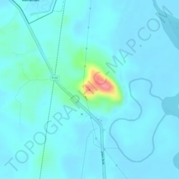 Bukit Takar topographic map, elevation, terrain