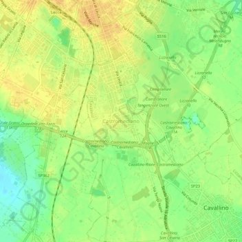 Castromediano topographic map, elevation, terrain