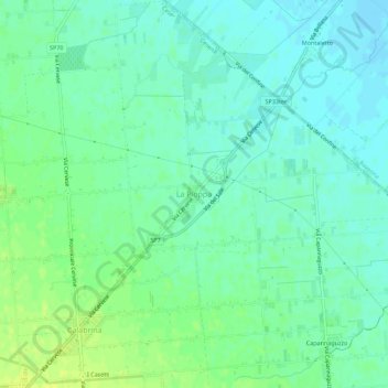La Pioppa topographic map, elevation, terrain