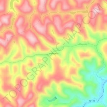 Membeca topographic map, elevation, terrain