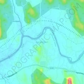 Ganeshpuri topographic map, elevation, terrain