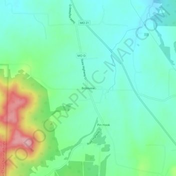 Belleview topographic map, elevation, terrain