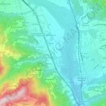 Torretta topographic map, elevation, terrain