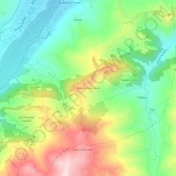 Faviano Superiore topographic map, elevation, terrain