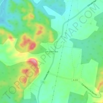 San Francisco topographic map, elevation, terrain