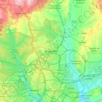 Alcobendas topographic map, elevation, terrain