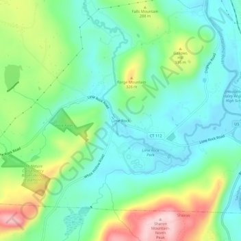 Lime Rock topographic map, elevation, terrain