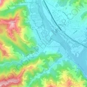 Piano di Follo topographic map, elevation, terrain