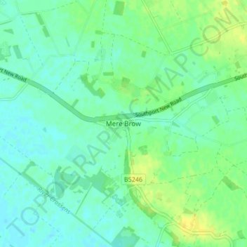 Mere Brow topographic map, elevation, terrain