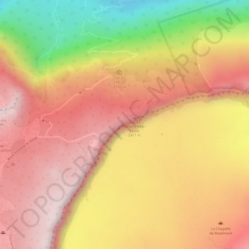 Pas de Bellecombe topographic map, elevation, terrain