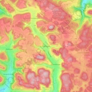Tailfingen topographic map, elevation, terrain