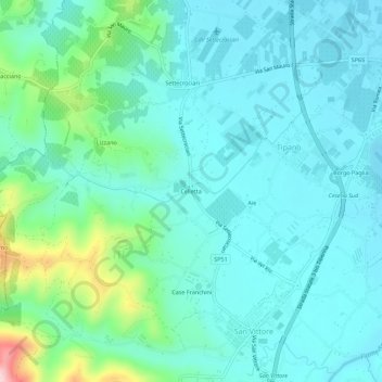 Celletta topographic map, elevation, terrain
